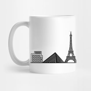 Paris Skyline in black with details Mug